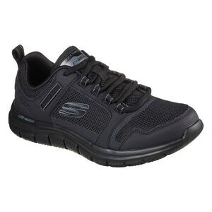 Skechers Mens Track Knockhill Action Leather Sneakers / Black